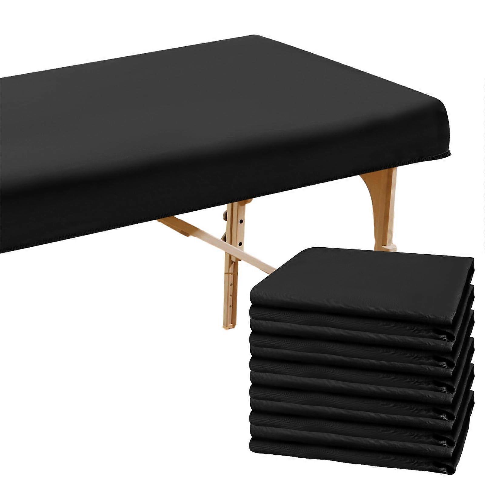 Black Microfiber Massage Table Sheets Set 6 Pack Soft Reusable Spa Bed Covers Universal Fit