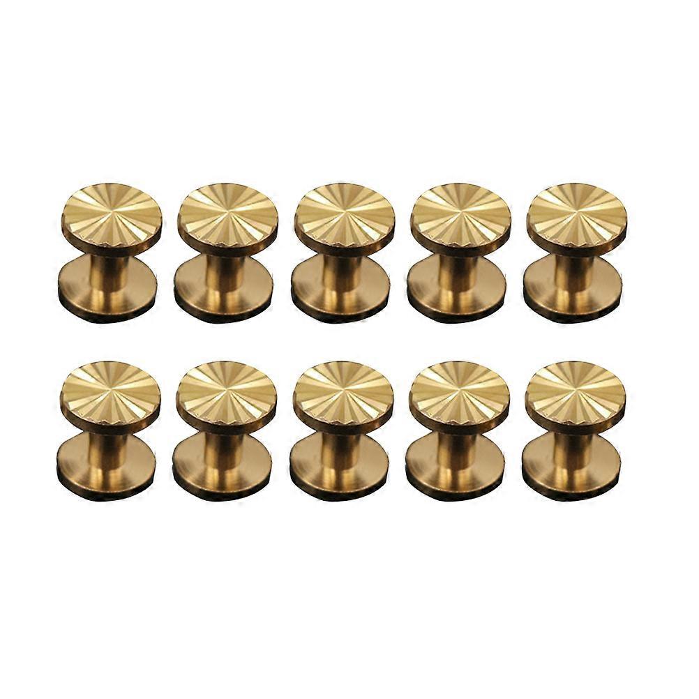 Sunflower Fastener Solid Brass for Belt 10Pcs Golden Rivet Studs