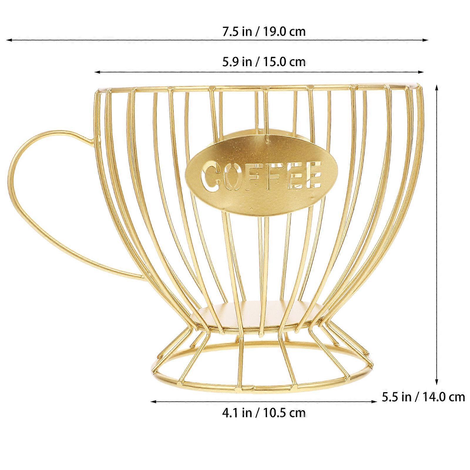 Coffee Capsules Storage Holder in Golden Iron for Storage