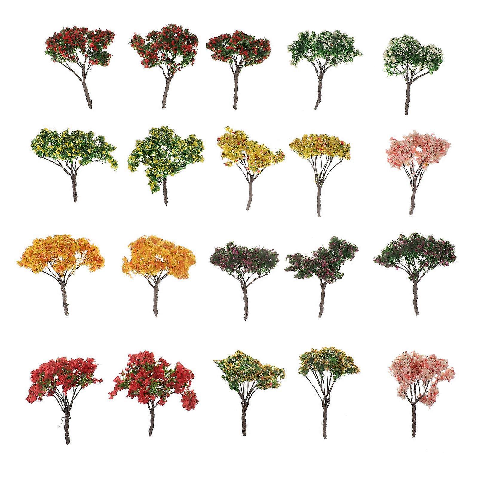 Plastic Model Tree Decoration for DIY Landscape Crafts 20Pcs Set