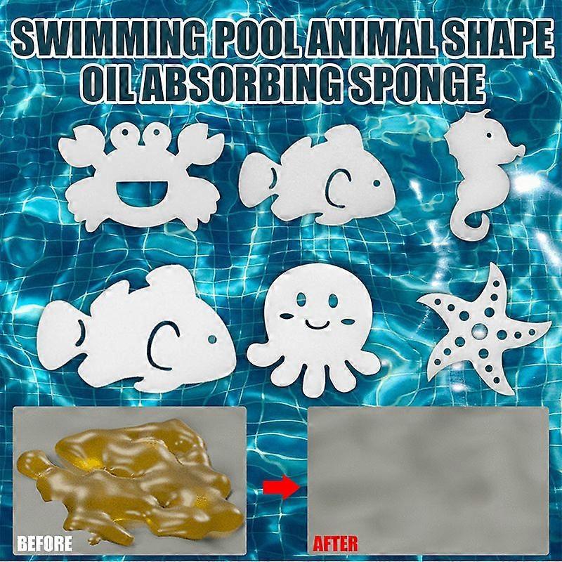 6Pcs Swimming Pool Sponge Filter Floating Tub Oil Absorption Filter Cleaning