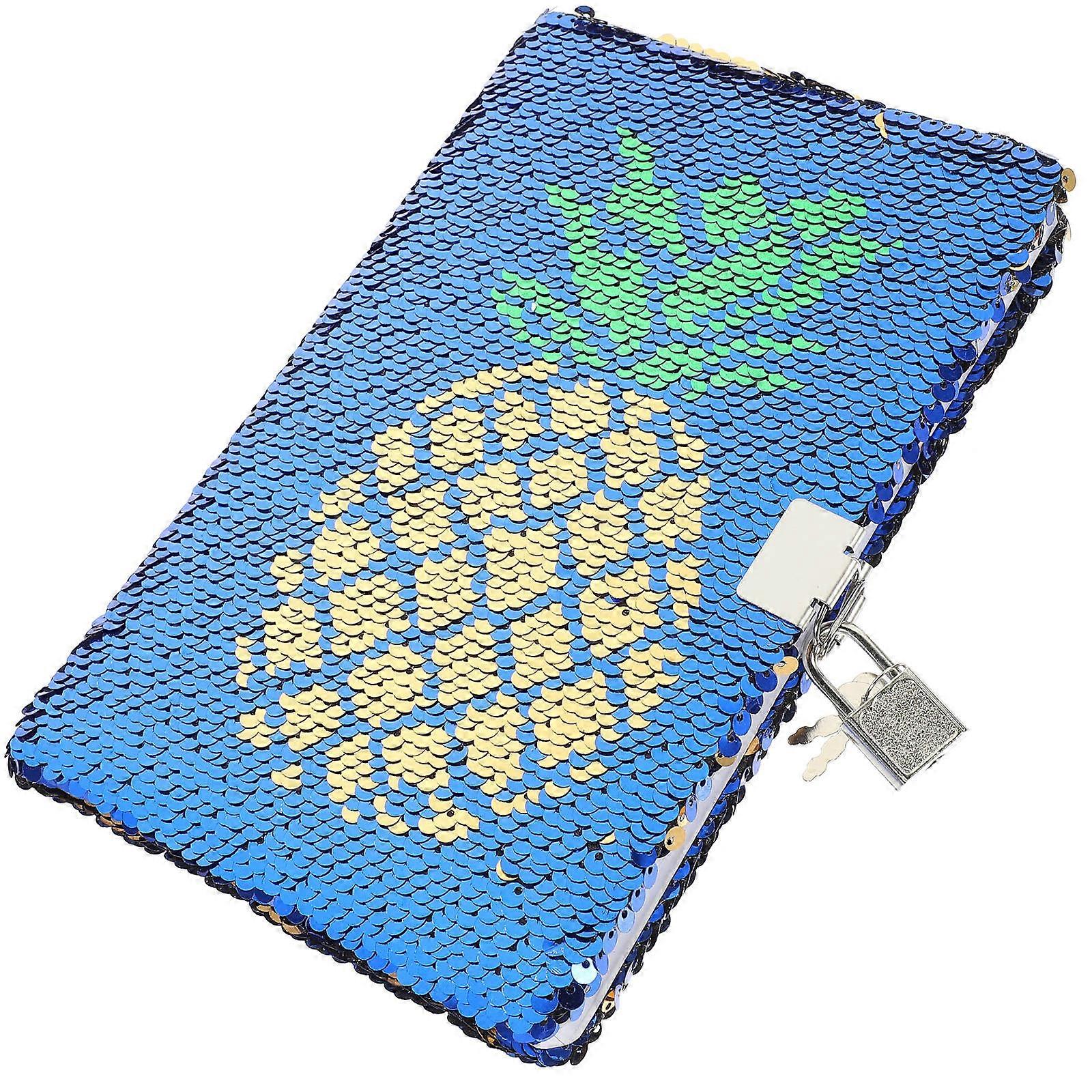 Lockable Sequin Notebook for Writing with Creative Glitter Cover