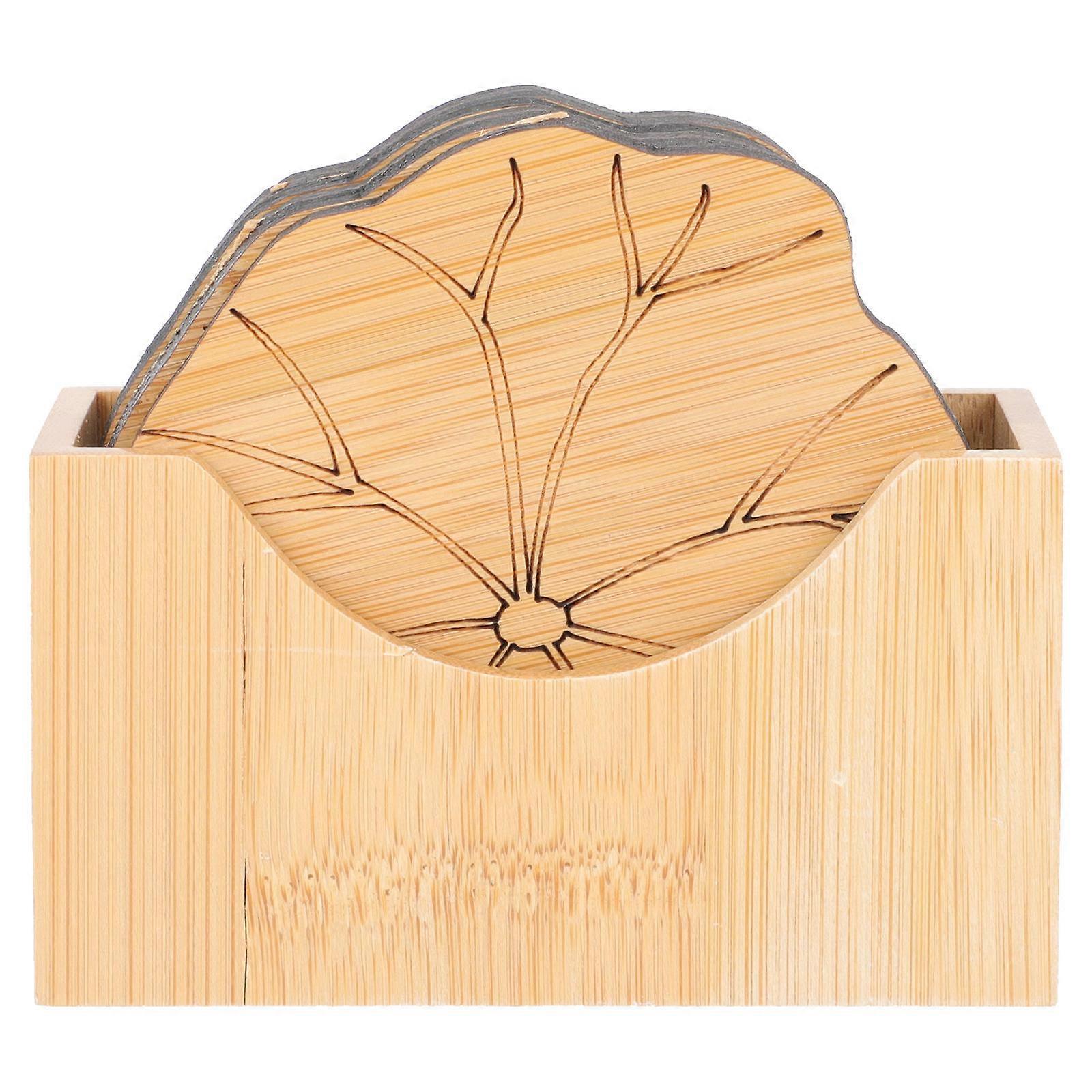 Bamboo Coaster Home Coaster for Heat Insulation 1Set Brown Material