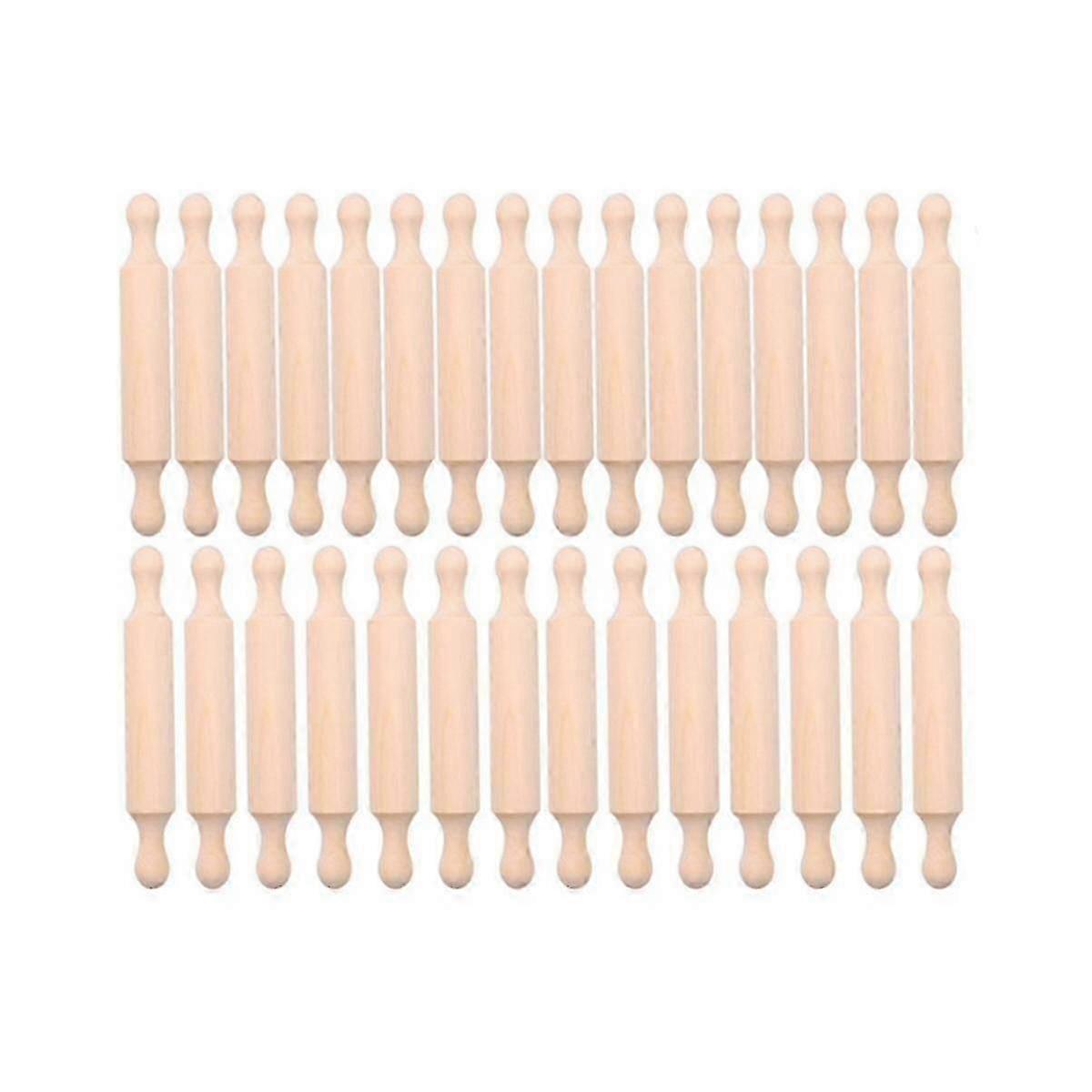 20 Pcs 6" Mini Wooden Rolling Pins for Baking, Small Dough Rollers Kitchen Tools 25-26