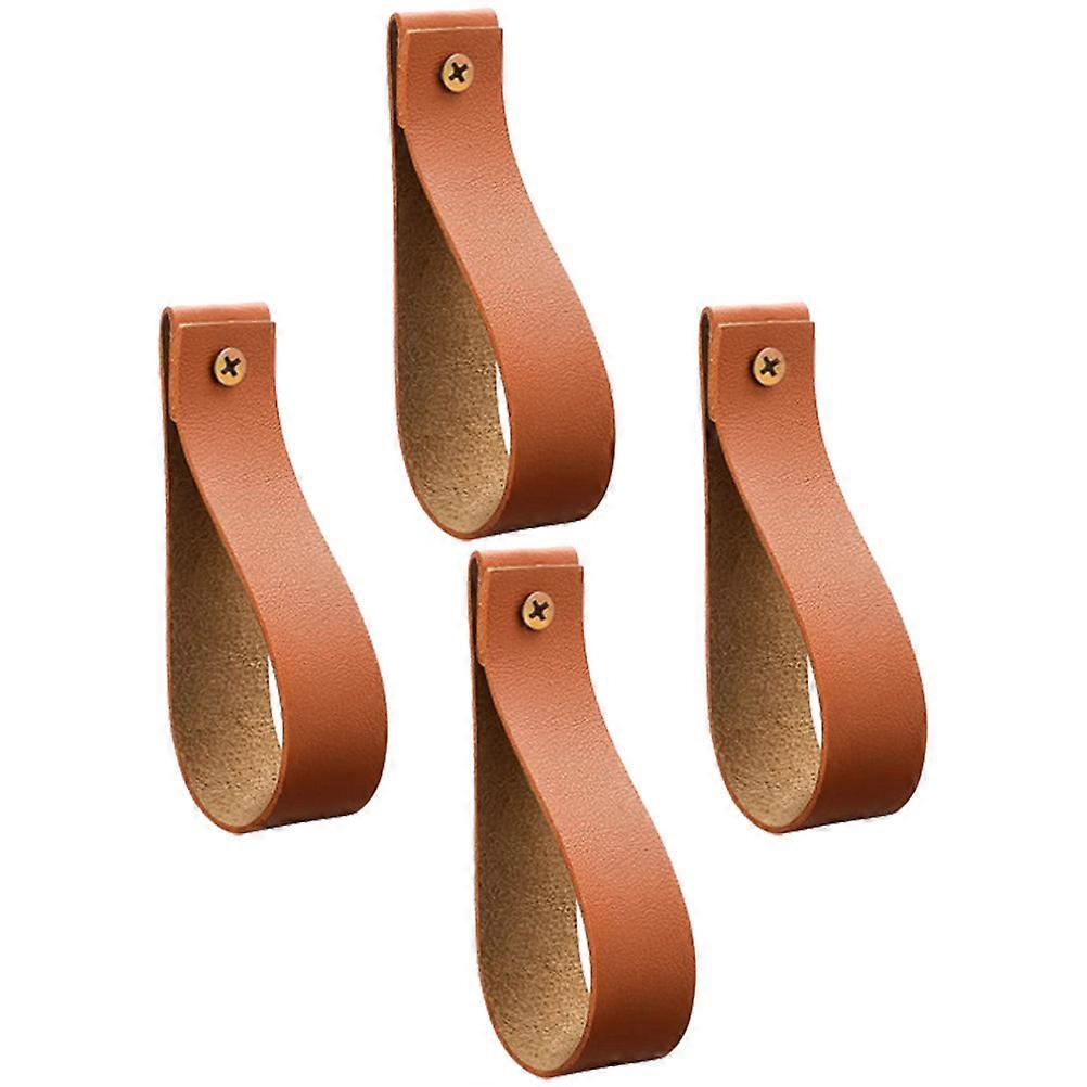 Brown Curtain Rod Straps Wall Mounted for Home Use 8Pcs