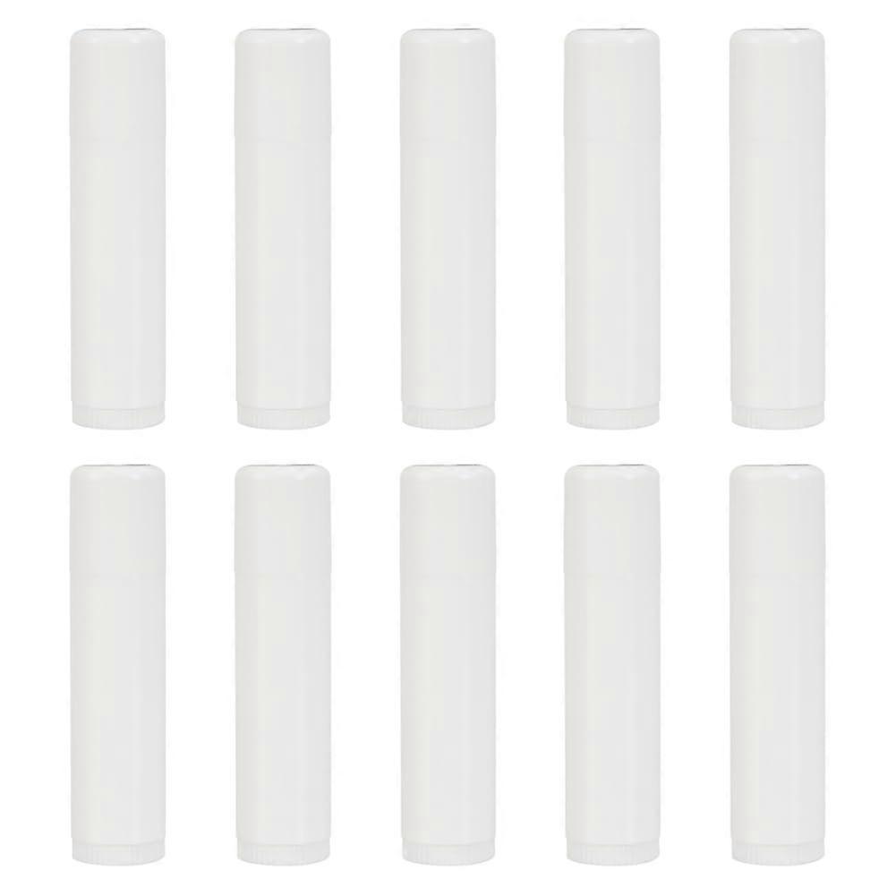 10 Pack 15g Refillable Plastic Lip Balm Tubes White Empty Lip Gloss Containers for DIY