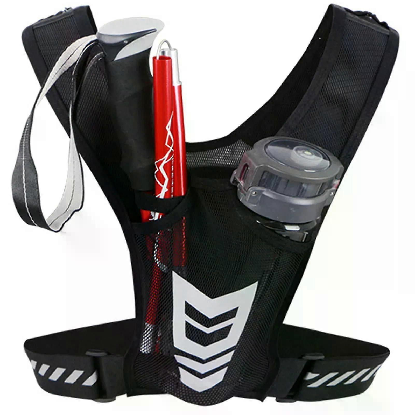 Gilet de course ultra-léger avec poche pour téléphone, porte-bouteille et système d'hydratation respirant, idéal pour le vélo, la randonnée et les sentiers. Parfait pour le VTT et la marche.