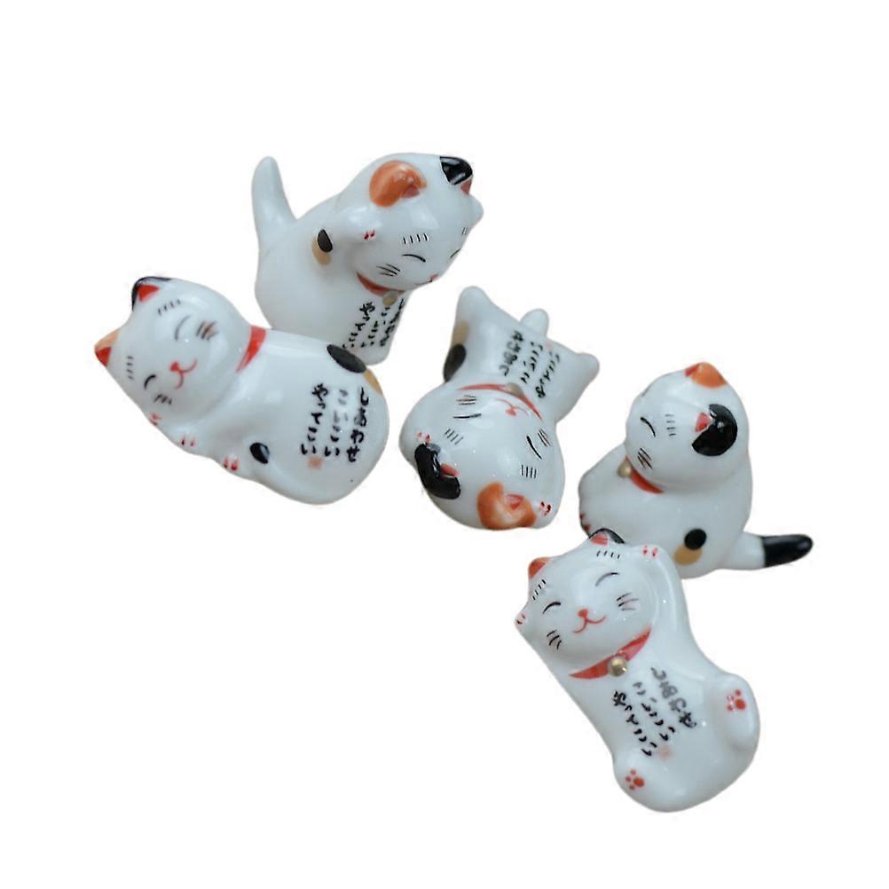 Multi-Functional Chopstick Rest Stand Ceramic Material Decoration Home Use 5Pcs