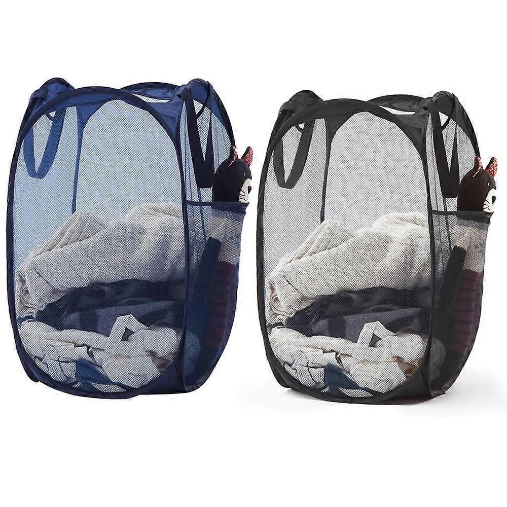 Pop-up Mesh Collapsible Laundry Basket with Durable Laundry Hamper