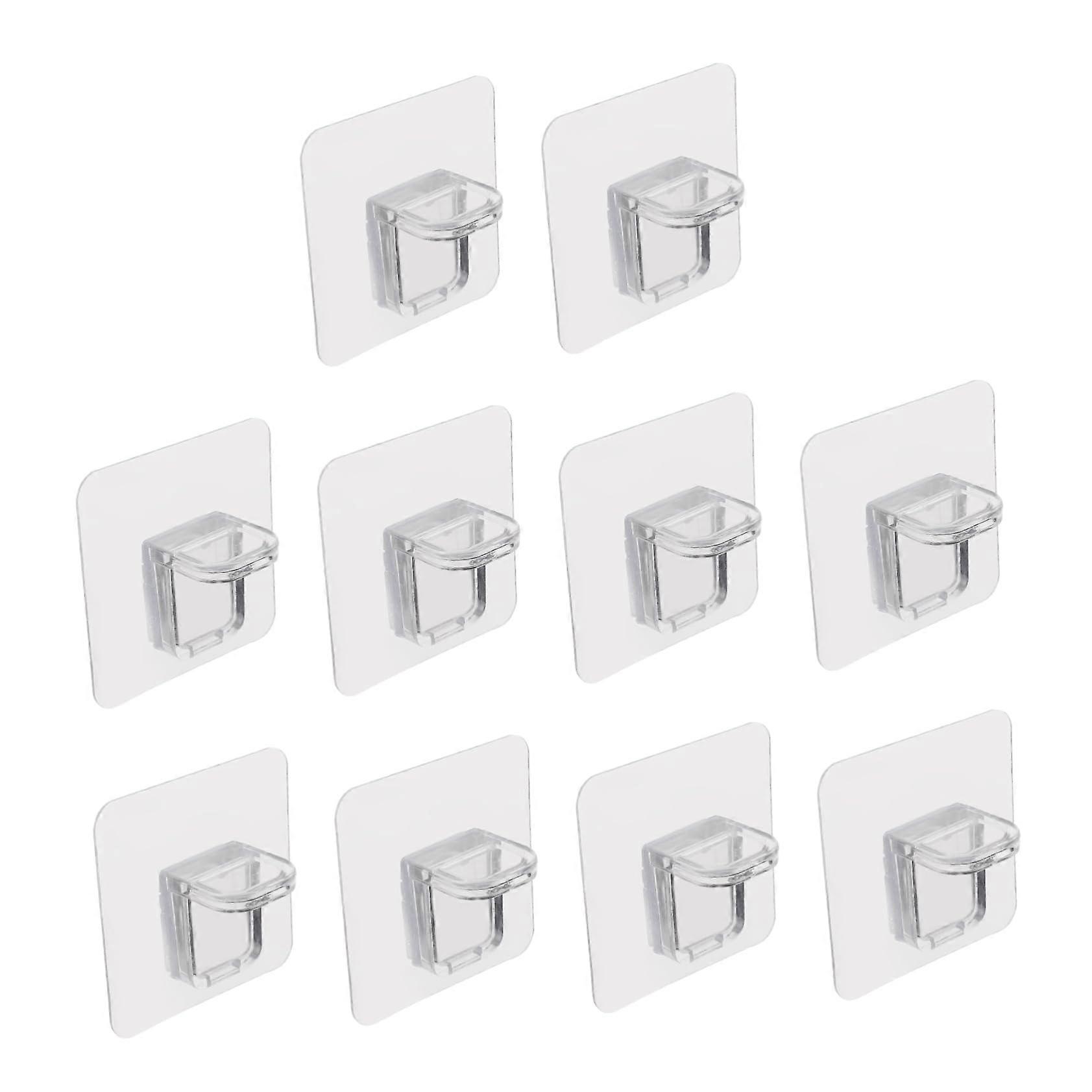 Adhesive Shelf Support Pegs 10pcs Clear NoDrill Cabinet Brackets for Tool Installation