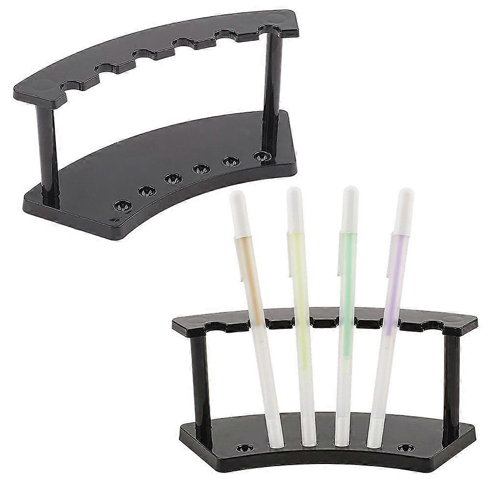 6 Hole Plastic Pen Holder Black 180x64x75mm