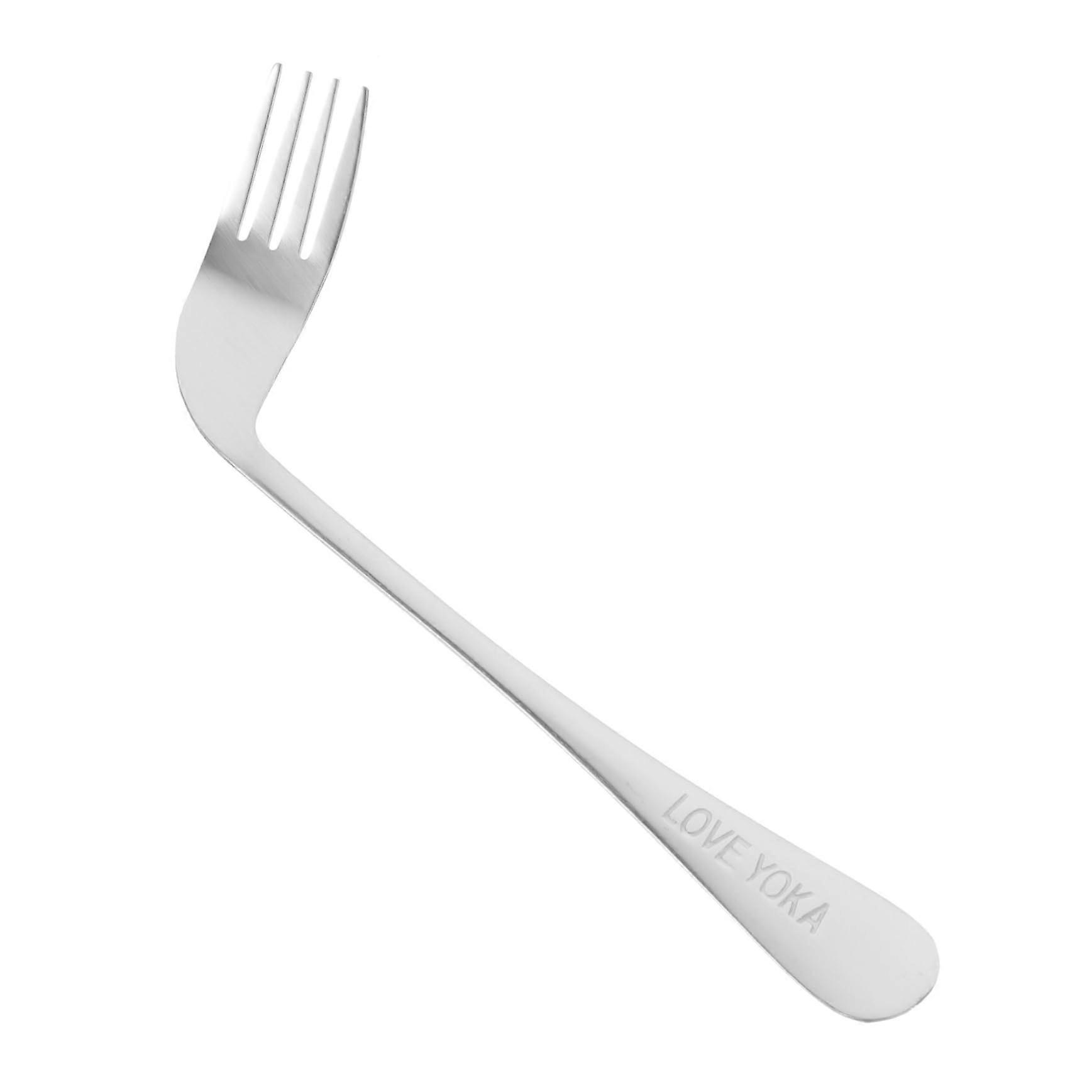 Adaptive Angled Fork for Elderly with NonSlip Textured Handle, Easy Grip SelfFeeding Utensil