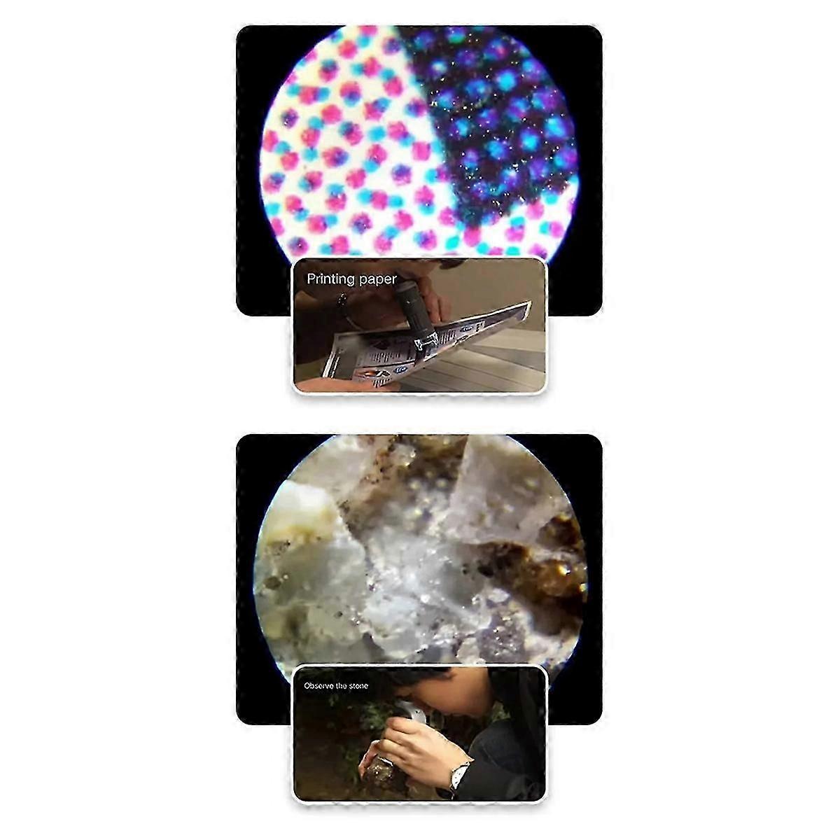 60-120X Microscope Outdoor Handheld Zoom Microscope Non Spherical Optical Lens Equipped with LED Li