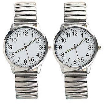 2 Pcs Quartz Watches Stylish Wristwatches Big Number Watch Luminous Watches
