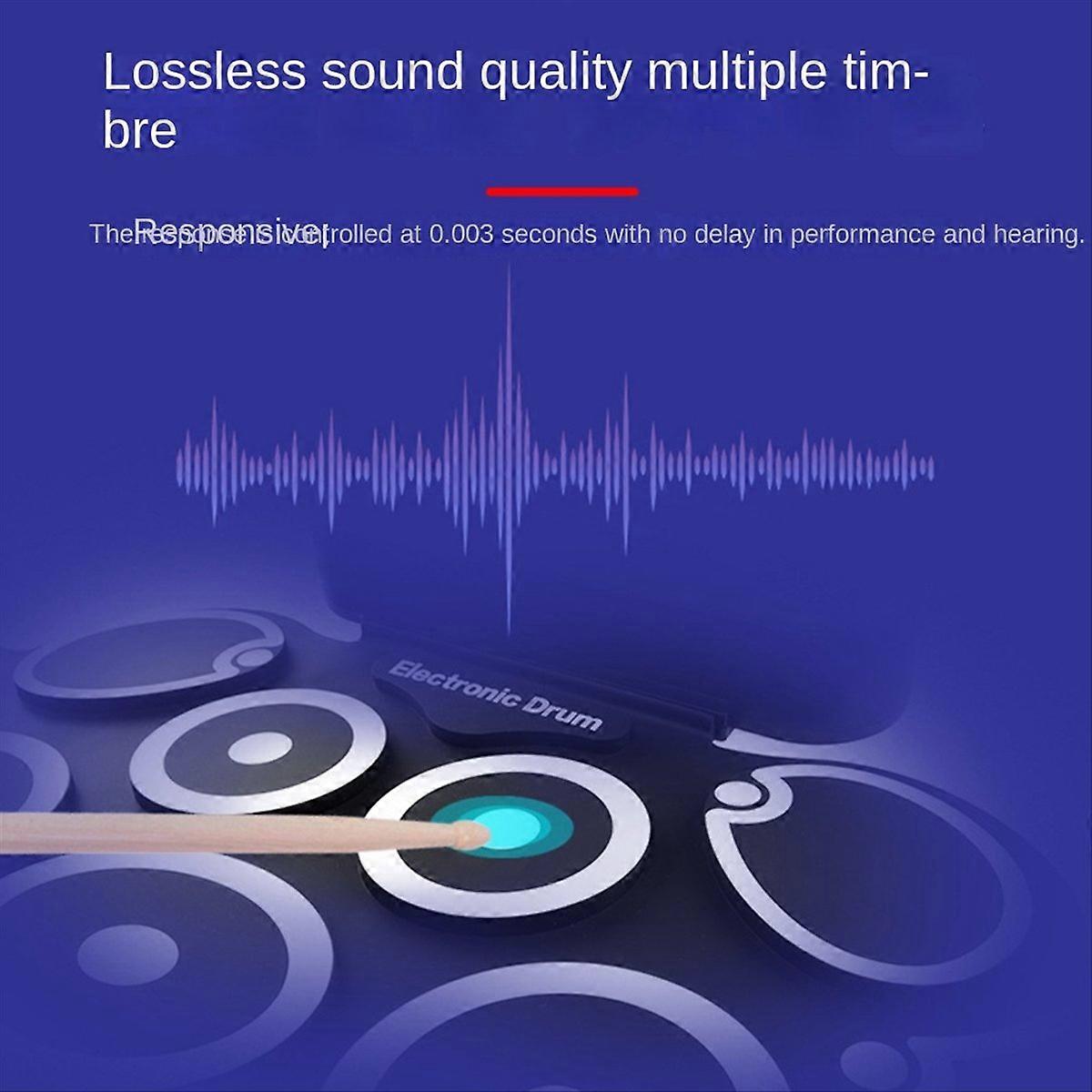 Electronic Drum Set Electric Portable Hand Practice With Pedal