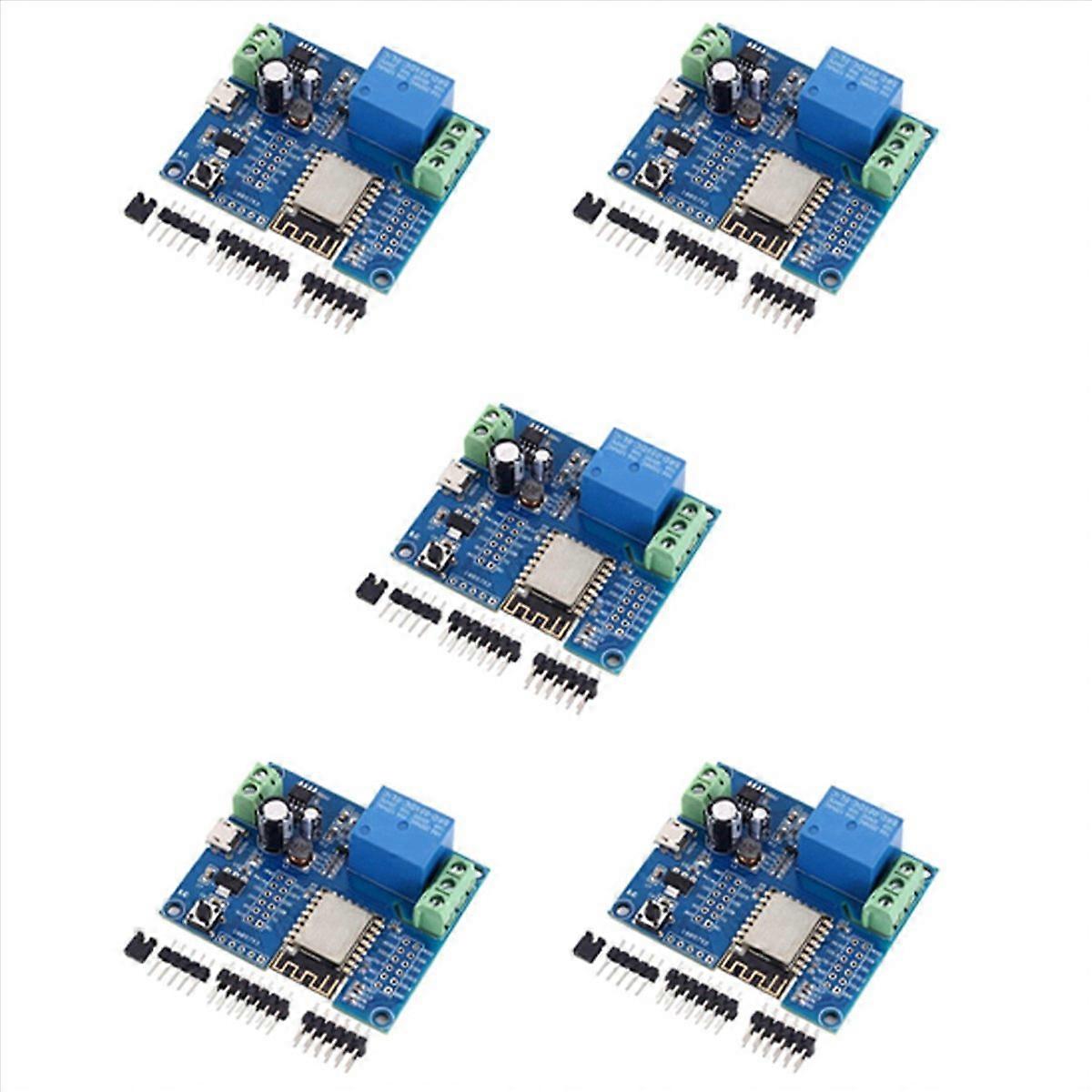 5X WIFI Relay Controller Module, DC 5V 8V-80V ESP8266 Wireless Controller Module ESP-12F for IOT Sma