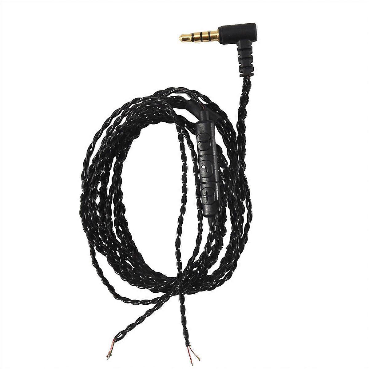 Earphone Audio Cable Repair 3.5mm with Mic Volume Control(Black)