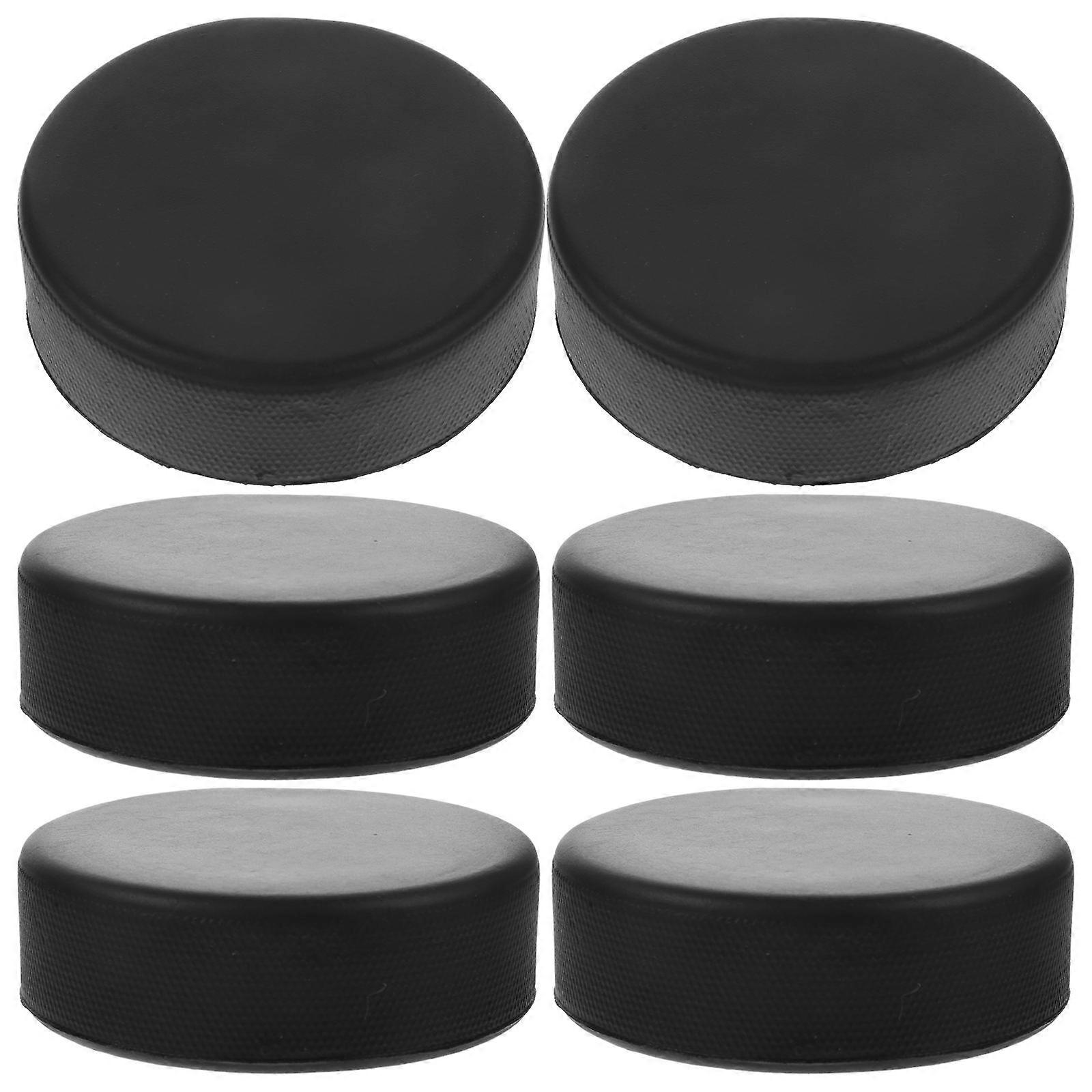 Black Hockey Puck for Training PU Material 6Pcs Replacement Set