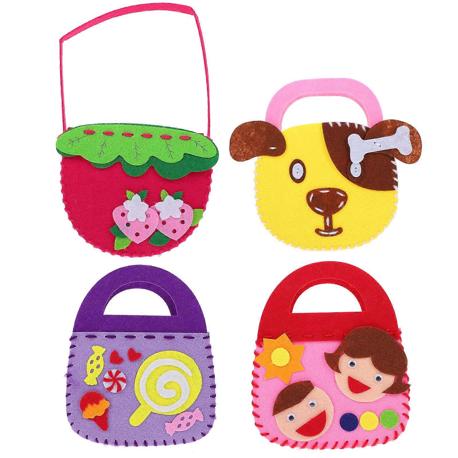 DIY Children's Small Bag Materials Pack for Hand-Made Sewing 4Sets