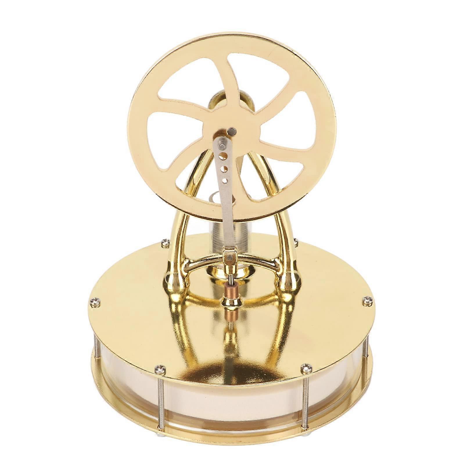 Stirling Engine Physics Experiment Model Gold Transparent Design Low Noise Educational Toy