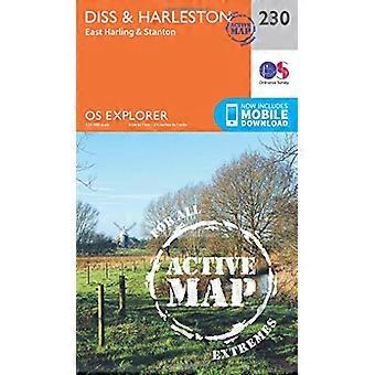 OS Explorer kart aktiv (230) Diss & Harleston (OS Explorer aktive kart)