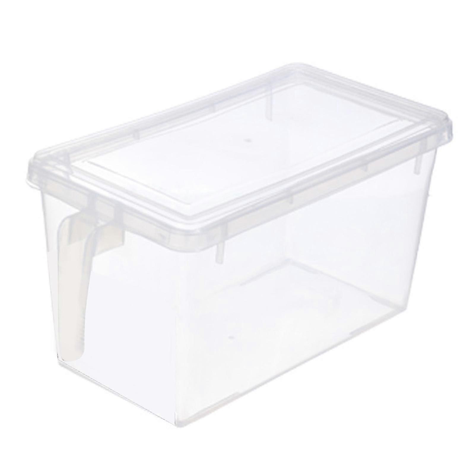 Stackable Rectangular Clear Food Container for Refrigerator, Food Storage Container with Lid and Handle