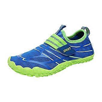Kinder-Barfuß-Wasserschuhe für Kinder, ultraleichtes Slip-On-Design mit Abflusslöchern, geeignet für Outdoor-Aktivitäten und Poolnutzung, für Jungen und Mädchen (Blau Nr. 2, 13 Jahre)