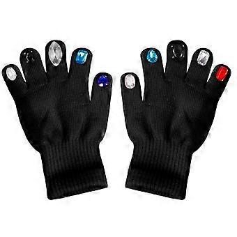 Winterse gebreide handschoenen met kristallen ornamenten in diverse kleuren, warme wanten met volledige vingers voor dames en heren, geschikt voor dagelijks gebruik.