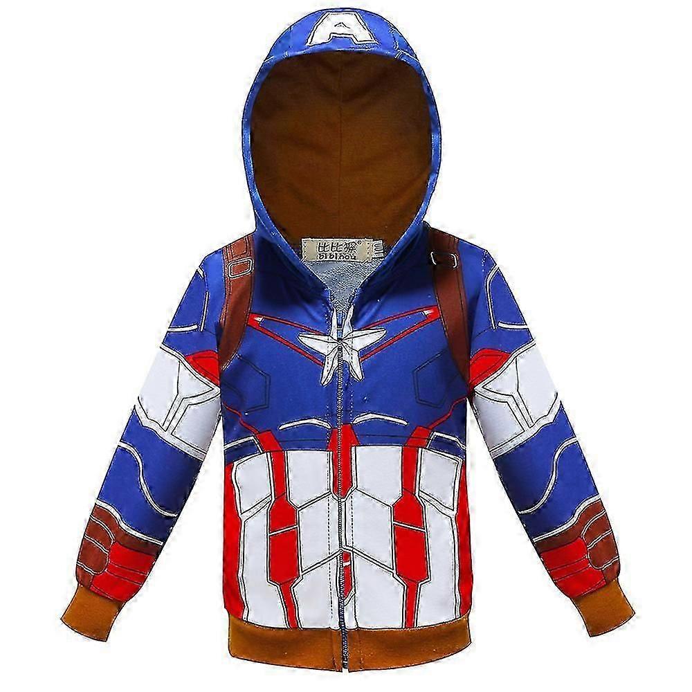 Boys' Spider-man Hooded Jacket 3~8 Years Old Children's Zip-up Hoodie
