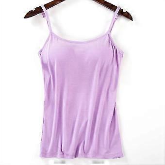 Women's Sexy Basic Camisole with Shelf Bra Comfortable Adjustable Spaghetti Strap Tank Top
