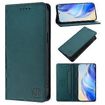 Étui portefeuille de protection en cuir pour Nokia G20 avec fermeture magnétique, couleur vert foncé, emplacement pour carte, protection antichoc.