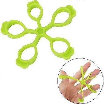 Fingerstrecker aus Silikon in Blumenform, federnd, Dekompressions-Handgriffstärker für Büro und Outdoor (Grün, 4 kg)