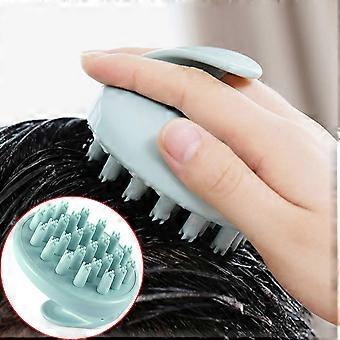 Plastic Scalp Massager Shampoo Brush with Comfortable Grip for Hair and Pet Bath in Green