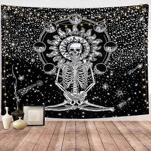 Skull meditation tapestry skull moon solar eclipse tapestry