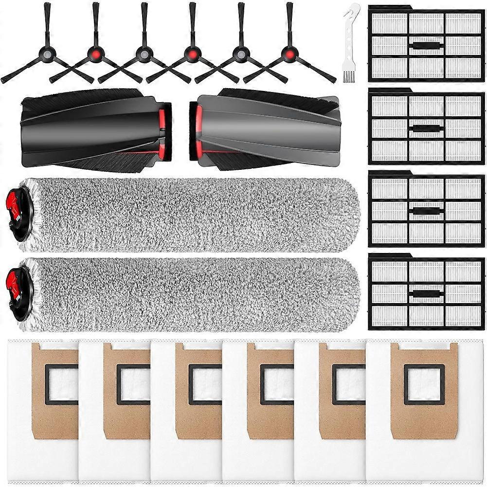 E25 E28 Accessories for Eufy E25 / E28 Robot Vacuum, Replacement Parts Include Dual Main Roller Brushes,Mopping Rollers