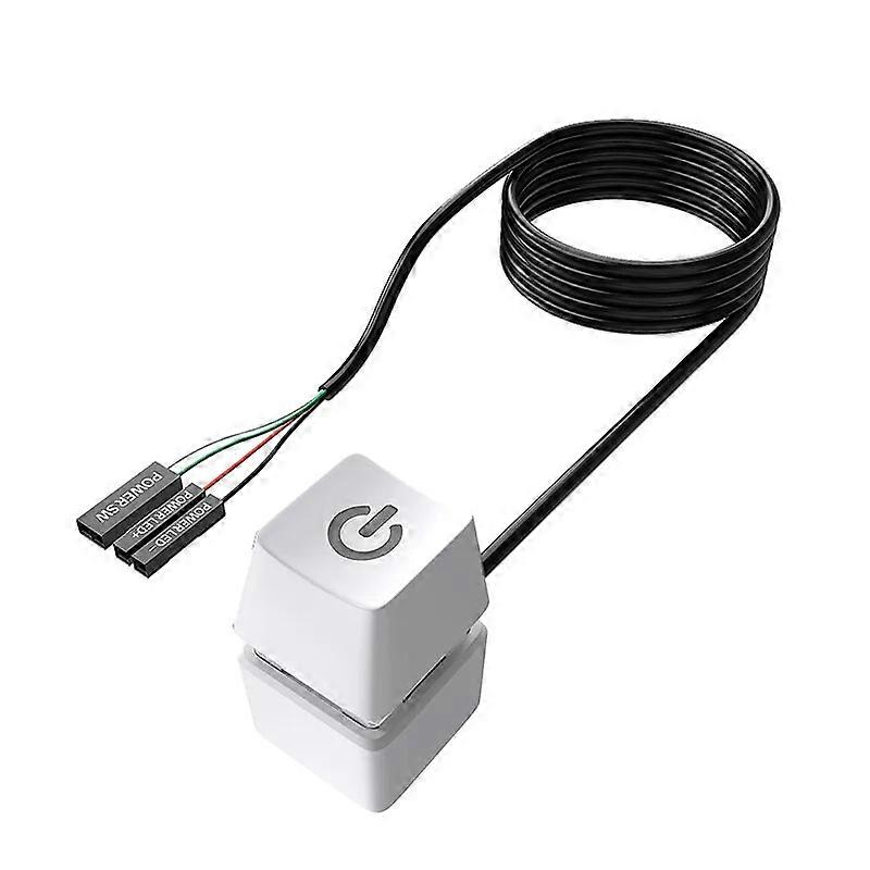 PC Extension On/Off Square Button with RGB LED Strip Power Switch Cablecompatible withGaming Desktop Computer hardware cables Setup