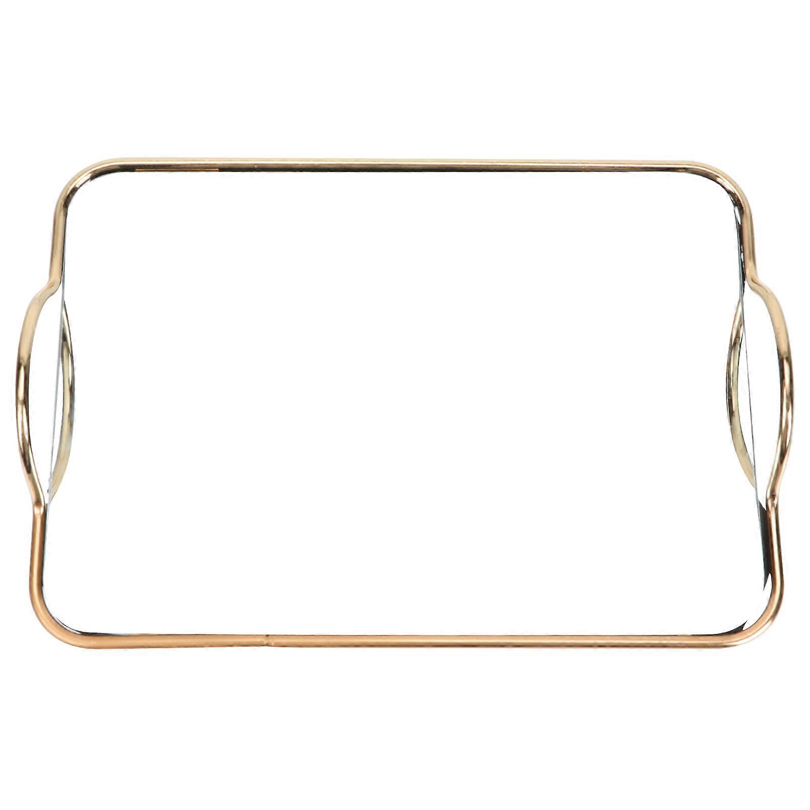 Rectangular Cake Plate Iron Mirror Surface Wedding Pastry Presentation 1Pc