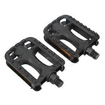 Pedales de plástico para bicicleta de montaña, pedales de plataforma ligeros con superficie antideslizante y franja reflectante, pedales de ciclismo de plástico duraderos.