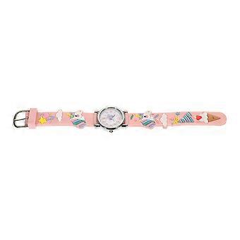 Pink Unicorn Pattern Kids Watch with Plastic Strap for Boys and Girls