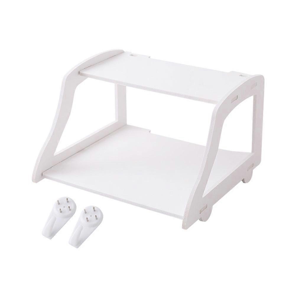 Wall-Mounted Router Rack for Storing 1Pcs White Double-Layer Plastic Holder