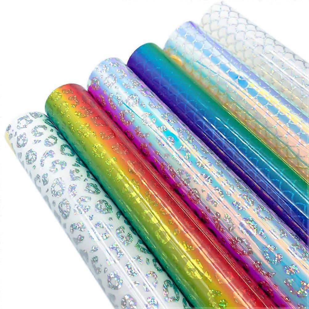 Fish Scale Leopard Pattern Self-Adhesive Vinyls Car Stickers for Decor 6 Sheets