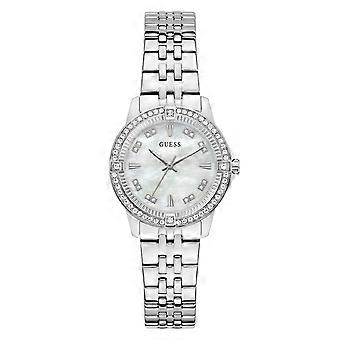 Męski zegarek Guess Colette z białą tarczą i bransoletą GW1027L1 | Acotis