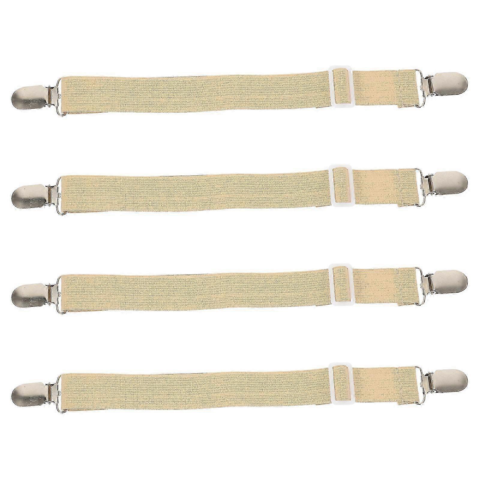 4pcs Elastic Bed Sheet Fasteners Adjustable Fitted Sheet Straps Clips Sheet Straps
