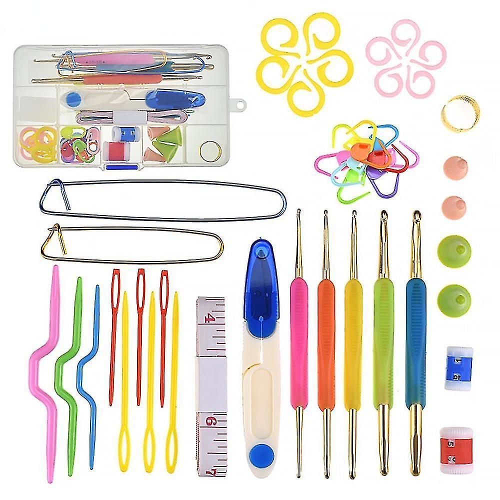 45pcs Crochet Hook Set Double-ended Crochet Set Sewing Tool