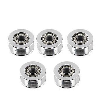 5pcs Aluminum 2GT Belt Timing Pulley 3D Printer Accessory (W6mm, 20T, Bore 5, Toothless)