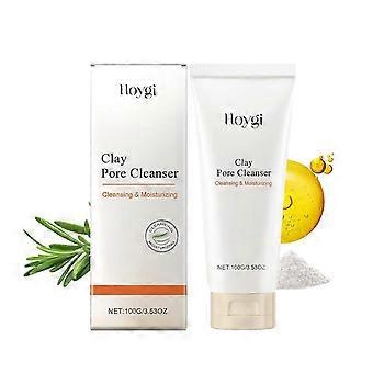 Crema idratante per la pulizia dei pori con controllo dell'olio di caolino e rosmarino, detergente profondo delicato, detergente viso idratante e rinfrescante per tutti i tipi di pelle