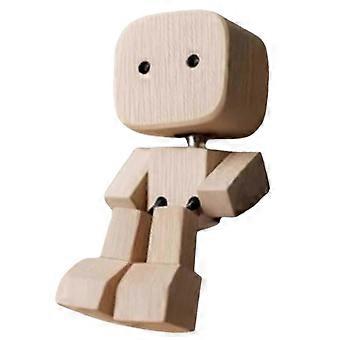 Handmade Shaking Wooden Man Figurine for Car Desk Office Decor Cute Leg Shaking Toy Gift for Friends [MI],L
