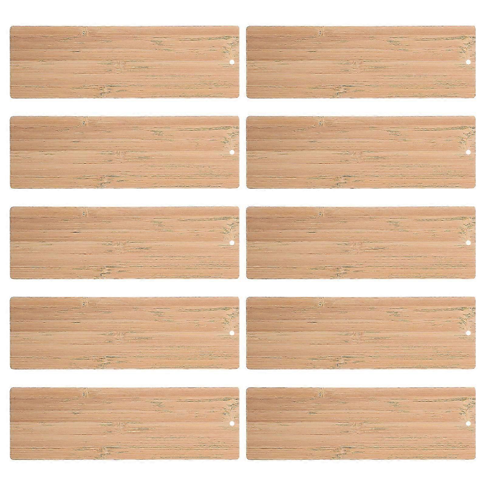 10Pcs Unfinished Bookmarks Bamboo Chips Rectangular Cutouts Rectangular Cutouts Bamboo Crafts