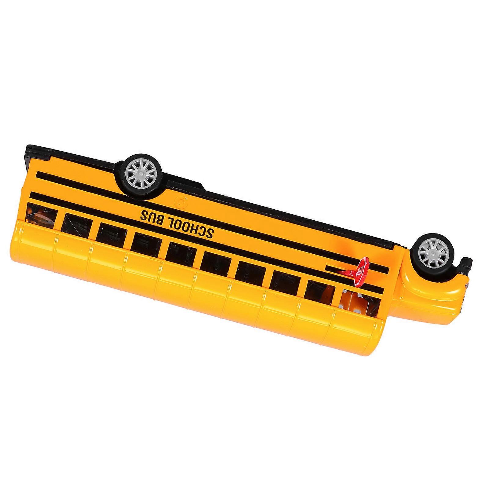 Kids School Bus Model Toy for Pull Back Function 4Pcs Alloy Vehicles