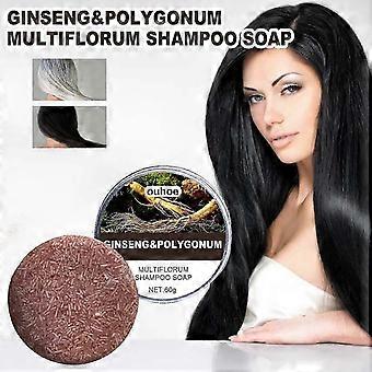 Polygonum Multiflorum Shampoo Sabonete - Nutritivo para Cabelo & Couro Cabeludo, Previne Queda de Cabelo & Caspa, 60g